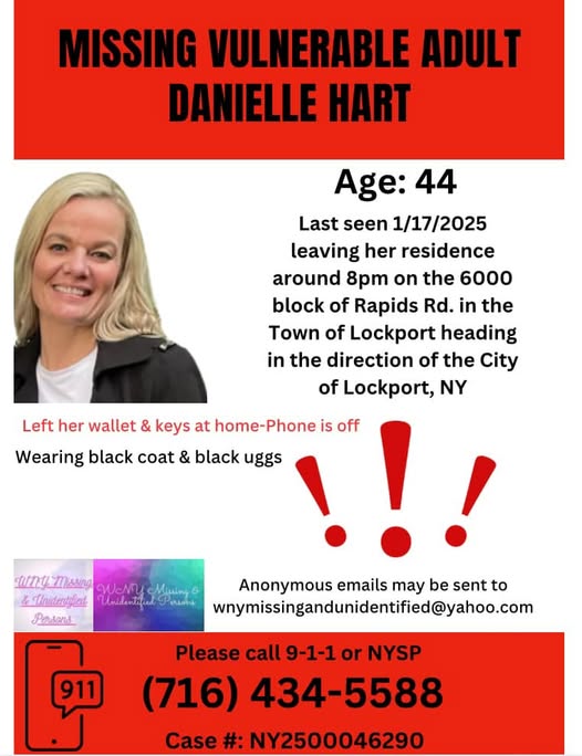Danielle Hart Missing: Help Locate 44-Year-Old Lockport, NY Resident